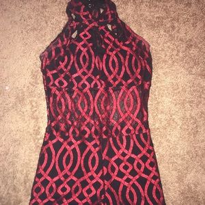 Competition Dance Red and Black One Piece